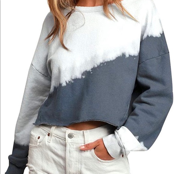 Other - cropped tie dye crew neck